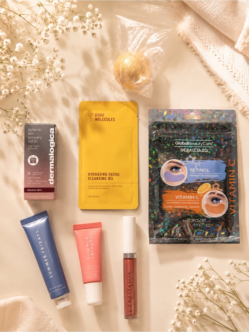 Luxury Skincare & Beauty Bundle | Dermalogica +Summer Fridays + Gold Bath Bomb